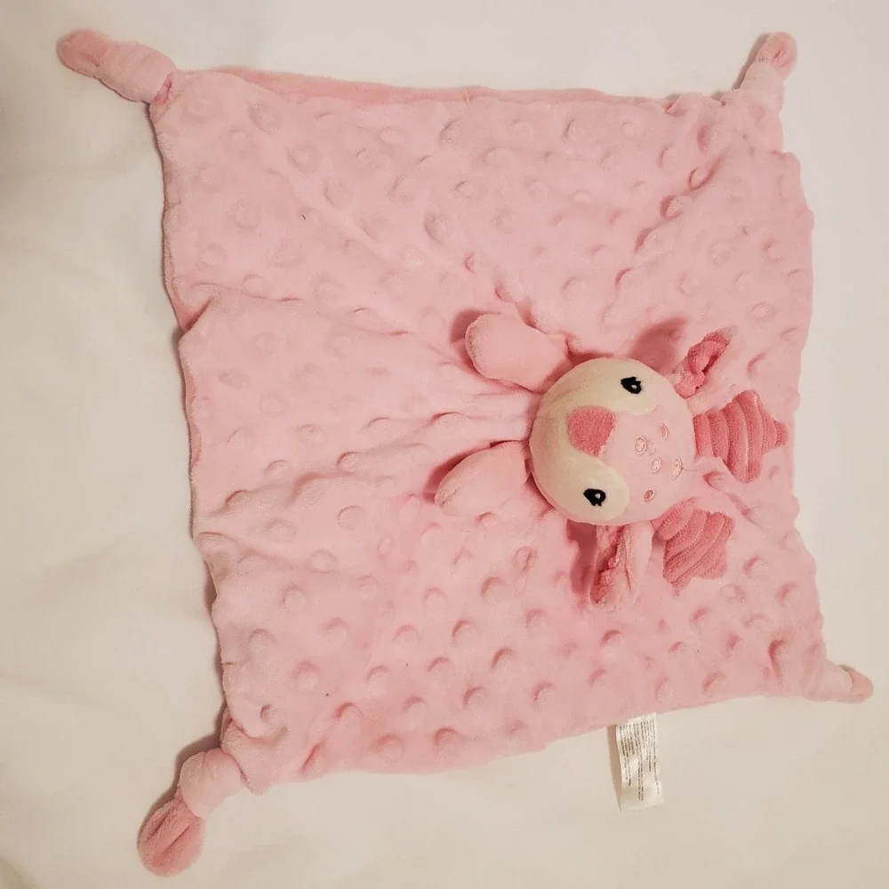 Walmart Parents Choice Pink Reindeer Deer Lovey Minky Dot Security Blanket